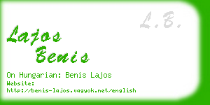 lajos benis business card